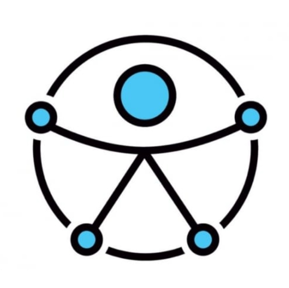 Ilustração com o símbolo da acessibilidade criado pela Organização das Nações Unidas (ONU). É uma pessoa de braços abertos em uma figura simétrica conectada por quatro pontos a um círculo.